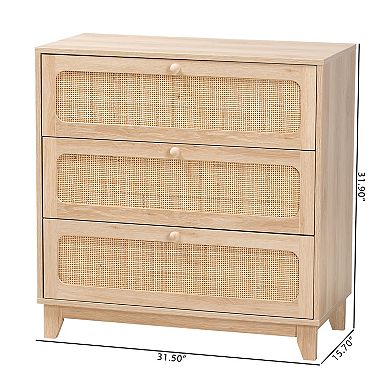 Baxton Studio Elsbeth 3-Drawer Storage Cabinet