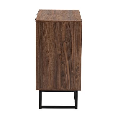 Baxton Studio Sadia Storage Cabinet with Double Doors and Metal Base