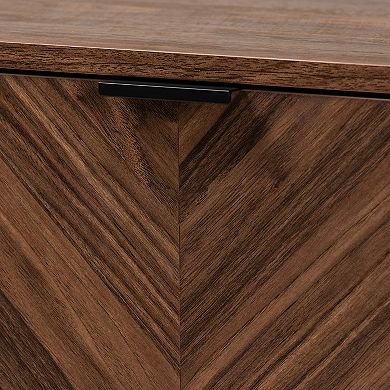 Baxton Studio Sadia Storage Cabinet with Double Doors and Metal Base