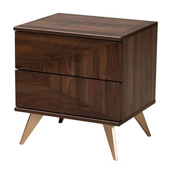 Baxton Studio Graceland 2-Drawer Nightstand