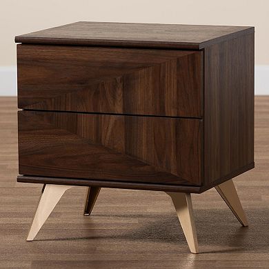 Baxton Studio Graceland 2-Drawer Nightstand