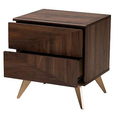 Baxton Studio Graceland 2-Drawer Nightstand