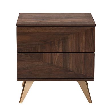 Baxton Studio Graceland 2-Drawer Nightstand