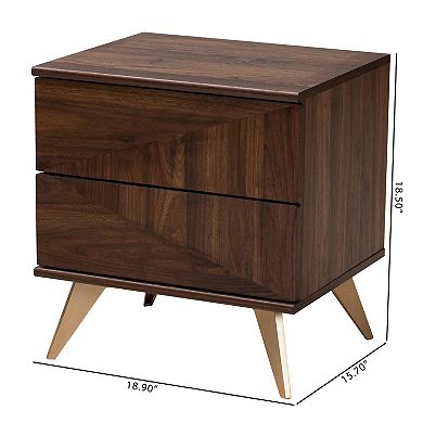 Baxton Studio Graceland 2-Drawer Nightstand