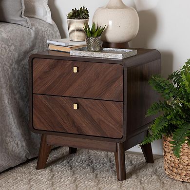 Baxton Studio Markell 2-Drawer Nightstand