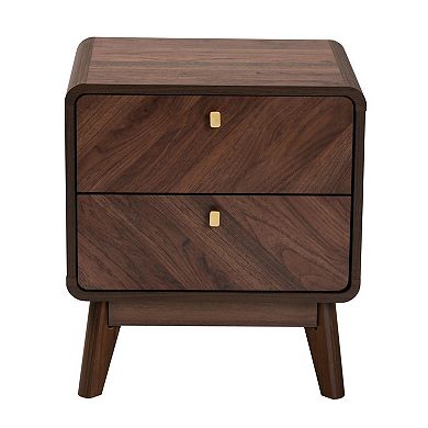Baxton Studio Markell 2-Drawer Nightstand