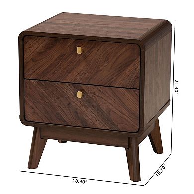 Baxton Studio Markell 2-Drawer Nightstand