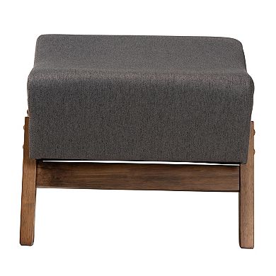 Baxton Studio Upholstered Ottoman with Wooden Legs