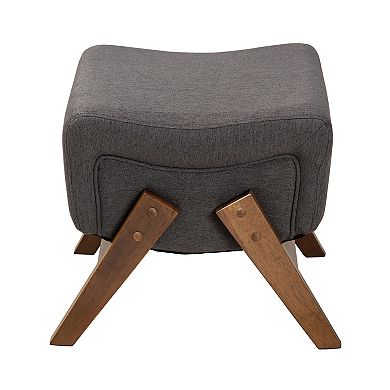 Baxton Studio Upholstered Ottoman with Wooden Legs