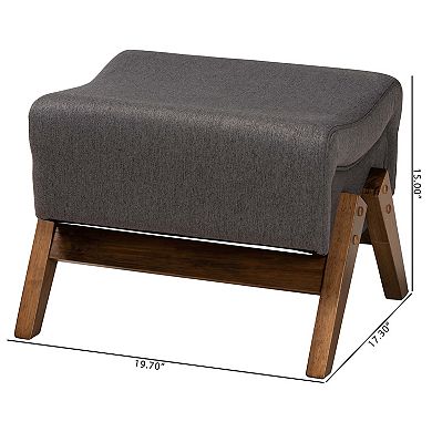 Baxton Studio Upholstered Ottoman with Wooden Legs