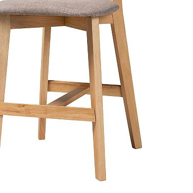 Baxton Studio Dannell 5-Piece Pub Set with Cushioned Seats