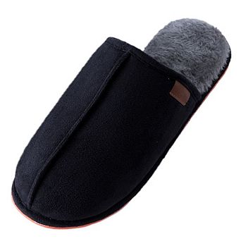 Roxoni Men's Faux Fur Lined House Slippers Warm Indoor Comfort Slip-On Slippers