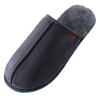 Roxoni Men's Faux Fur Lined House Slippers Warm Indoor Comfort Slip-On Slippers