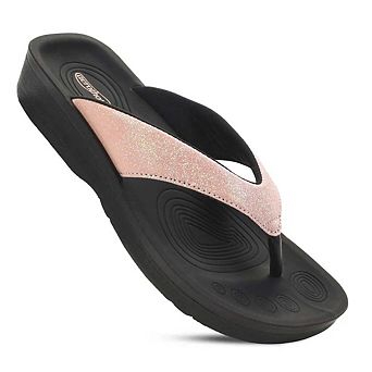 Aerothotic Crystal Mist Women's Cushioned Arch Support Flip Flop Sandals