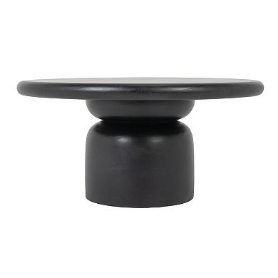 Hello Honey Round Mango Wood Coffee Table with Stacked End Grain Base