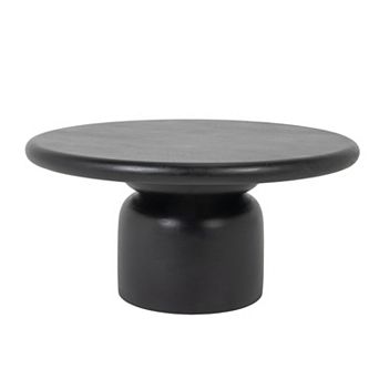 Hello Honey Round Mango Wood Coffee Table with Stacked End Grain Base