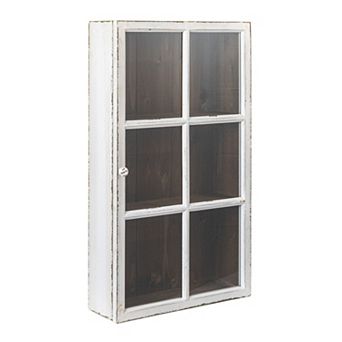 Hello Honey Antique White Wood Wall Cabinet with 3 Shelves