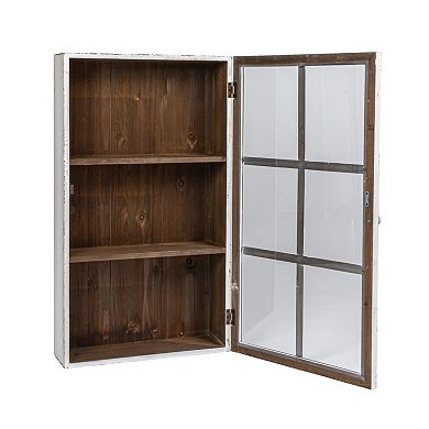 Hello Honey Antique White Wood Wall Cabinet with 3 Shelves