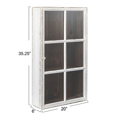 Hello Honey Antique White Wood Wall Cabinet with 3 Shelves