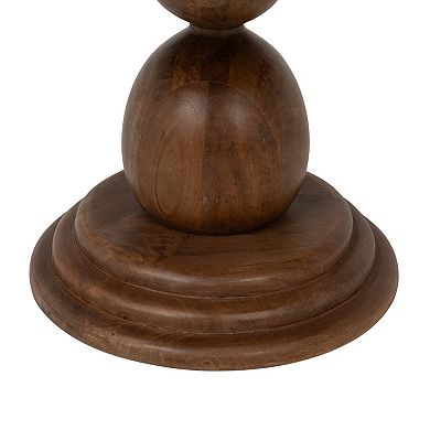 Hello Honey Round Mango Wood Bulbed Pedestal Coffee Table