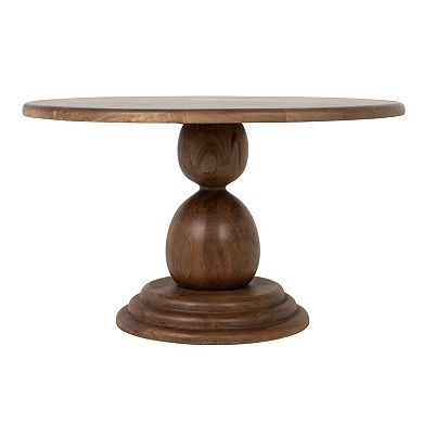 Hello Honey Round Mango Wood Bulbed Pedestal Coffee Table