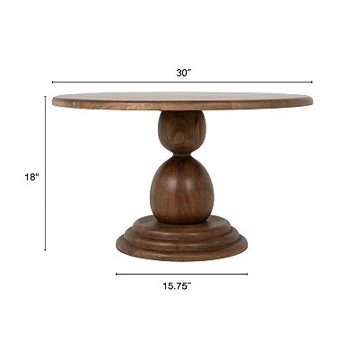 Hello Honey Round Mango Wood Bulbed Pedestal Coffee Table