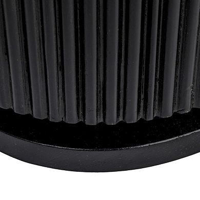 Hello Honey Round Mango Wood Pedestal Coffee Table with Ribbed Base