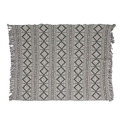 Hello Honey Soft Recycled Cotton Blend Throw with Diamond Pattern