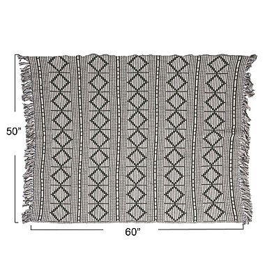 Hello Honey Soft Recycled Cotton Blend Throw with Diamond Pattern