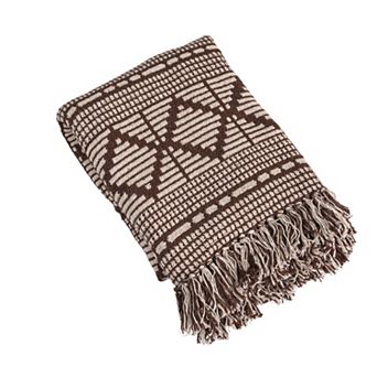 Hello Honey Soft Recycled Cotton Blend Throw with Diamond Pattern