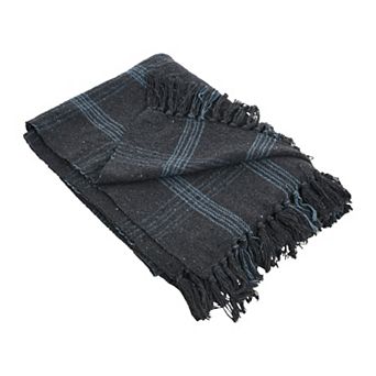 Hello Honey Recycled Cotton Blend Throw Blanket with Fringe
