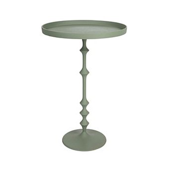 Hello Honey Metal Round Table with Sculptural Silhouette, Sage Green
