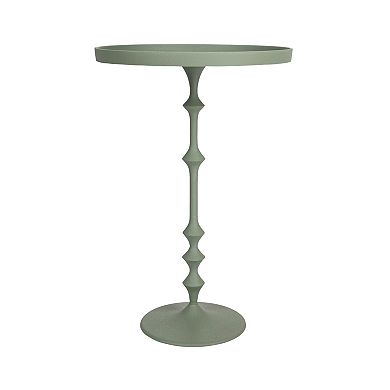 Hello Honey Metal Round Table with Sculptural Silhouette, Sage Green