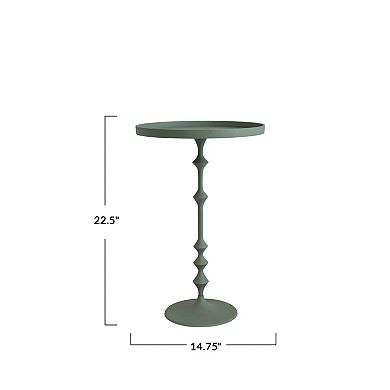Hello Honey Metal Round Table with Sculptural Silhouette, Sage Green