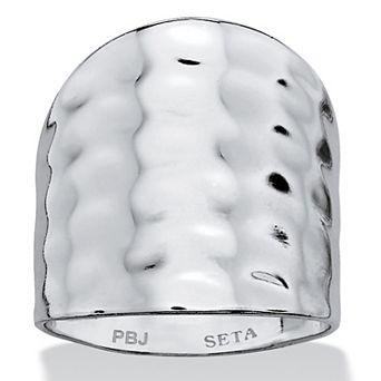 .925 Sterling Silver Hammered-Style Band Ring
