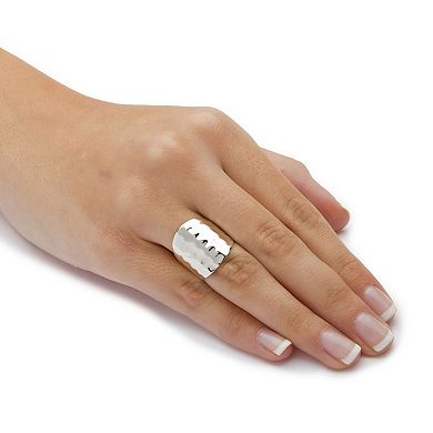 .925 Sterling Silver Hammered-Style Band Ring