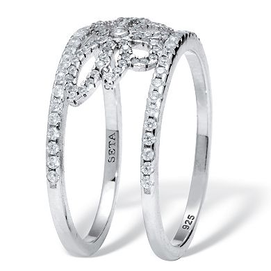 0.46 TCW Round Cubic Zirconia Sterling Silver Butterfly Ring