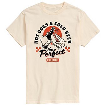 Big & Tall Hot Dogs & Cold Beer Graphic Tee