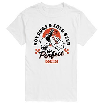 Big & Tall Hot Dogs & Cold Beer Graphic Tee