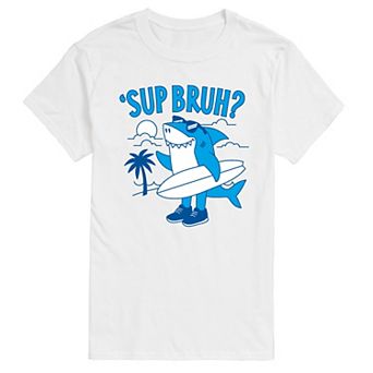 Big & Tall "Sup Bruh?" Surfing Shark Graphic Tee