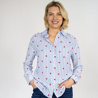 Celine Heart Button Up