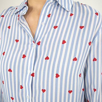 Celine Heart Button Up