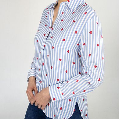 Celine Heart Button Up