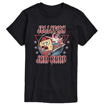 Big & Tall SpongeBob SquarePants Jellyfish Jam Band Distressed Graphic Tee