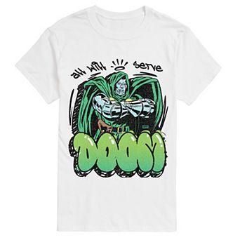 Big & Tall Doctor Doom All Will Serve Doom Retro Graffiti Graphic Tee