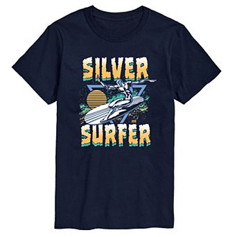 Big & Tall Marvel The Fantastic Four Silver Surfer '80s Retro Graphic Tee
