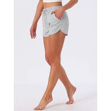Women's Soft Pajama Shorts Stretchy Comfy High Elastic Boxer Lounge Summer Sport Shorts with Pockets