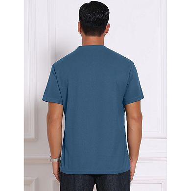 2 Packs Men's Henley Shirt Breathable Short Sleeve Button Down T-Shirts