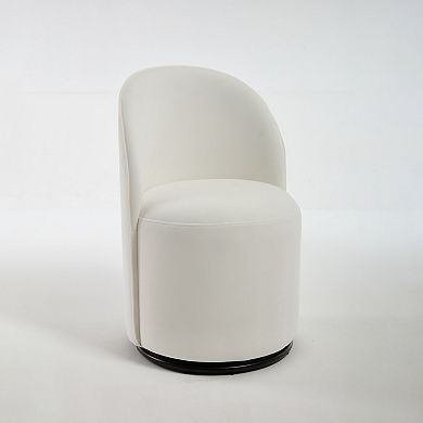HomeRoots Velvet Swivel Dining Arm Chair