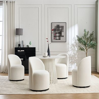 HomeRoots Velvet Swivel Dining Arm Chair